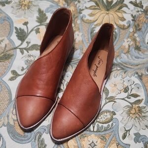 Free People Tan Leather Flats